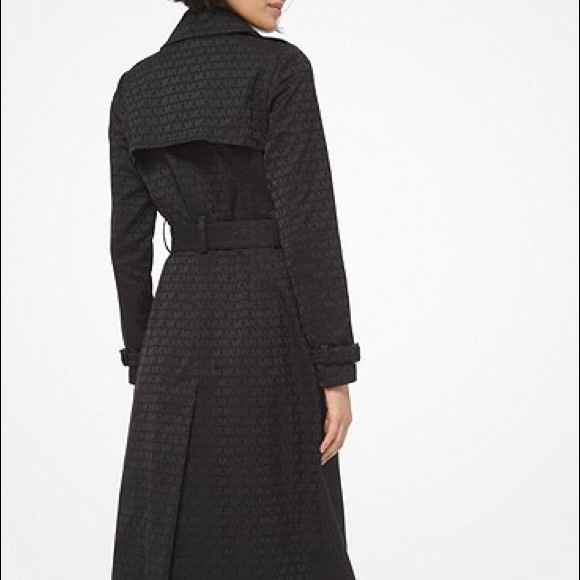 New Michael Kors Jacquard Exploded Logo Trench Coat 🖤 - Picture 3 of 10